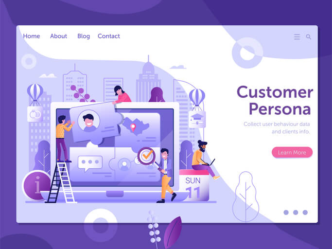 A digital marketing professional creating a customer persona for the customer journey in digital marketing