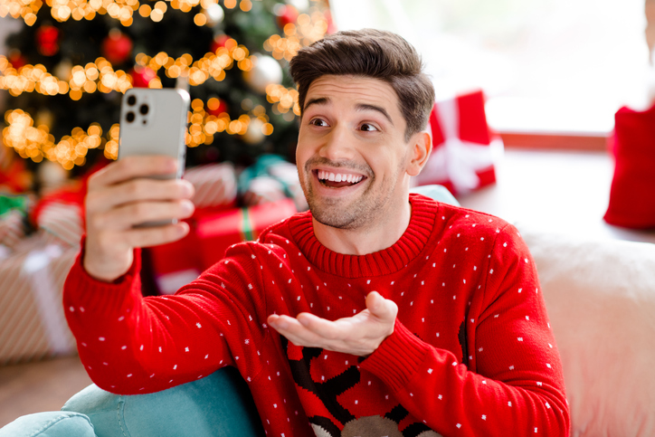 Male social media influencer executing a holiday marketing campaign