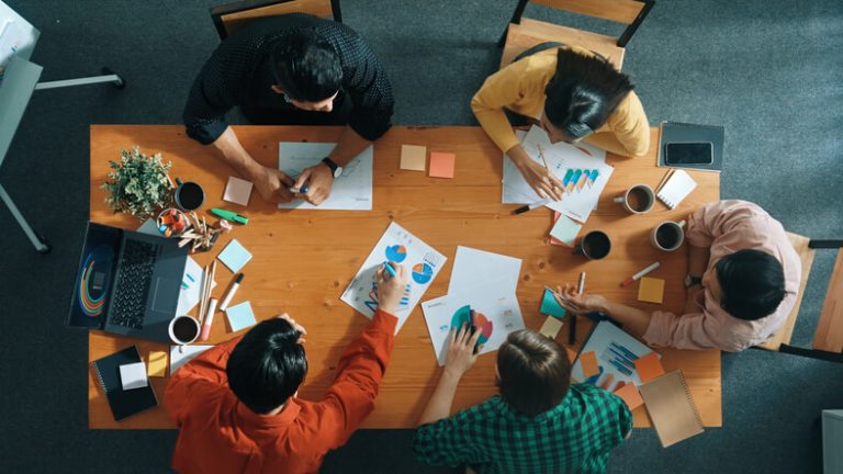 A team discussing a white-label digital marketing strategy